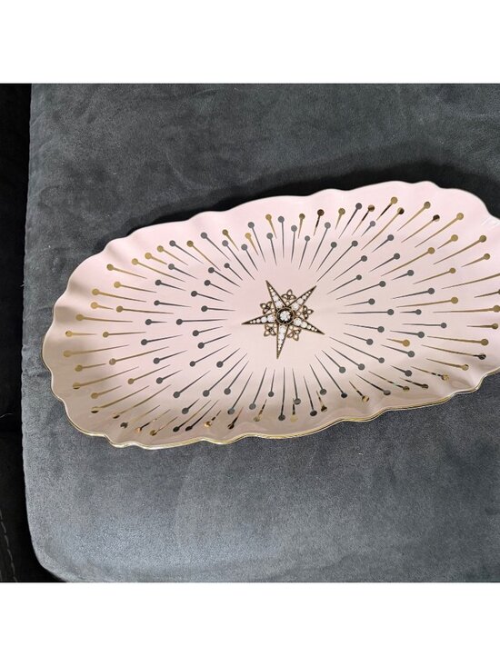 Catherine Martin Other - Catherine Martin Anthropologie Pink Blush Ceramic Scalloped Oval Serving Platter